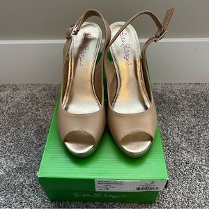 Worn Once Lilly Pulitzer Kristin Wedge in Natural Size 7.5